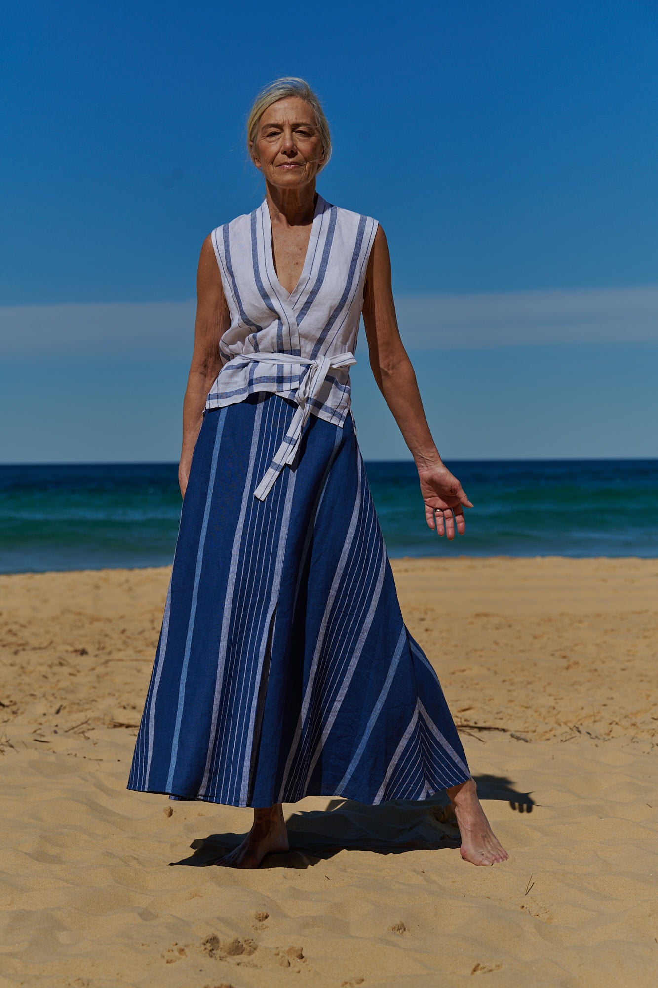 Linen a-line skirt best sale