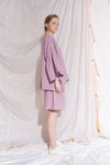 Belted Mata Linen Short Lilac Cross Dye