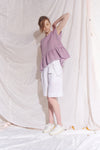 Belted Mata Linen Short White