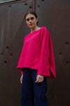 Curve Top Australian Merino Wool Pink