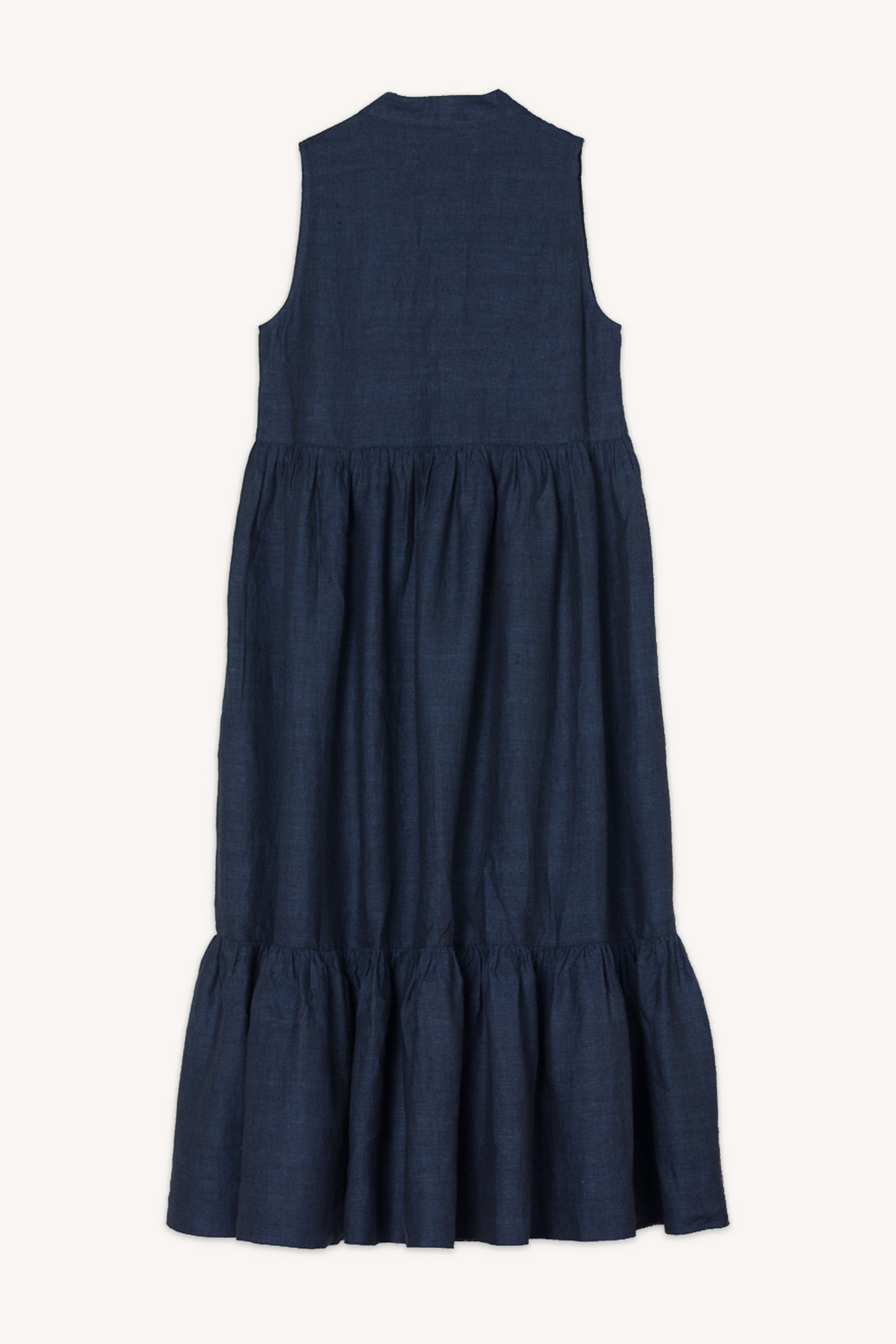 Le Brun Linen Dress NavyBlack Cross Dye