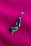 Blue Magpie Brooch Pin Blue