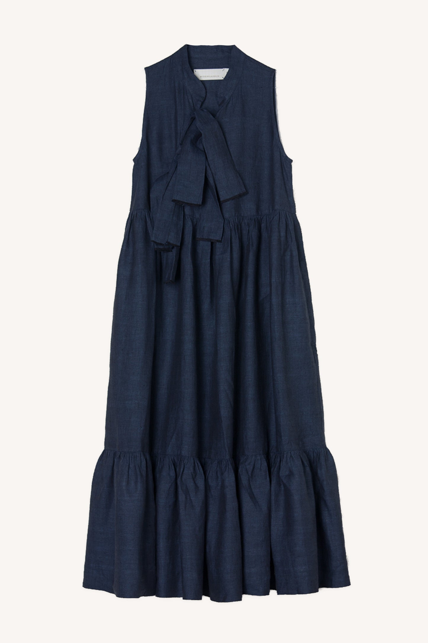 Le Brun Linen Dress NavyBlack Cross Dye