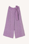 Belted Mata Linen Crop Pant Lilac Cross Dye