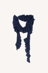 Ruffle Linen Scarf NavyBlack Cross Dye