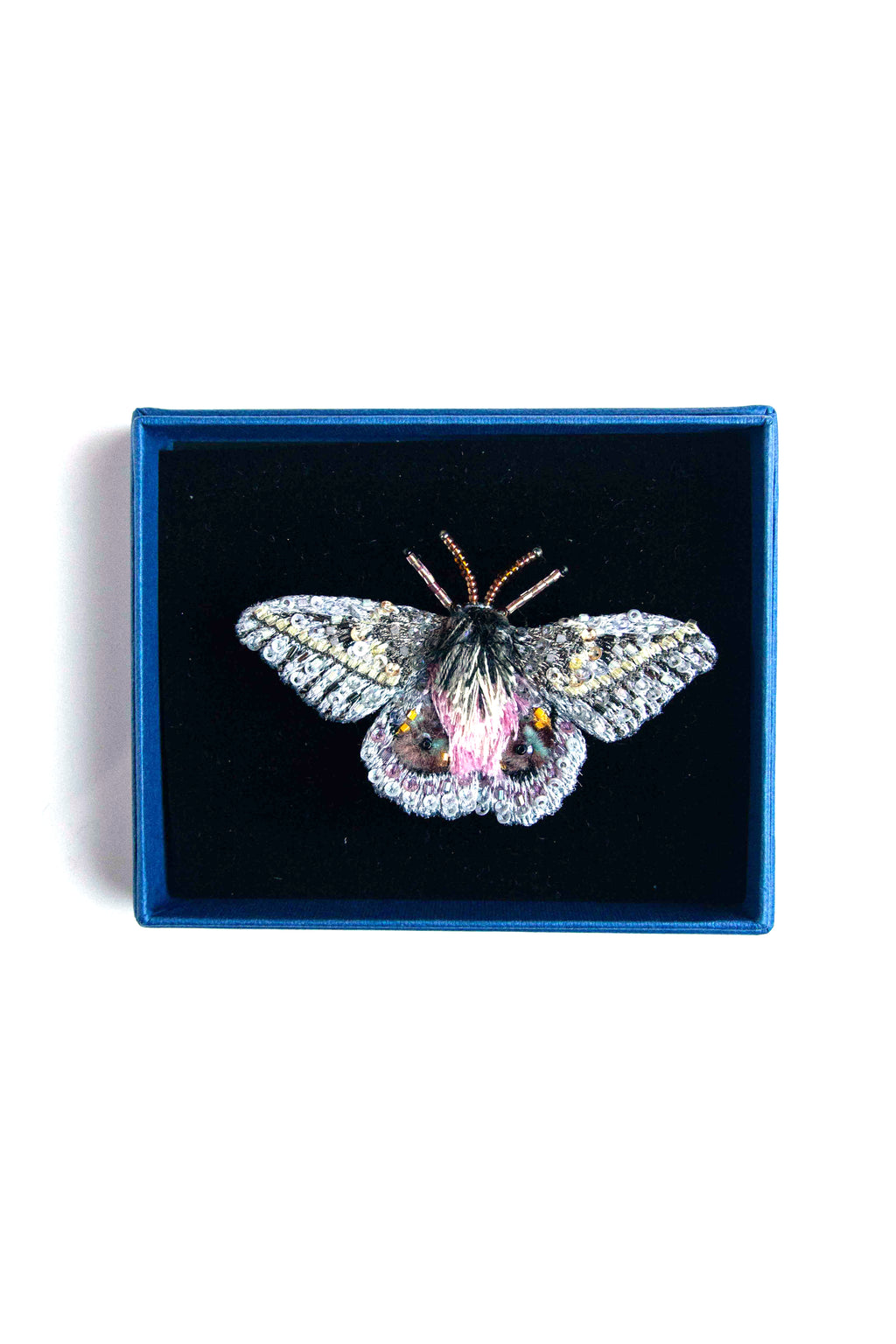 Silk Moth Brooch Pin Pink