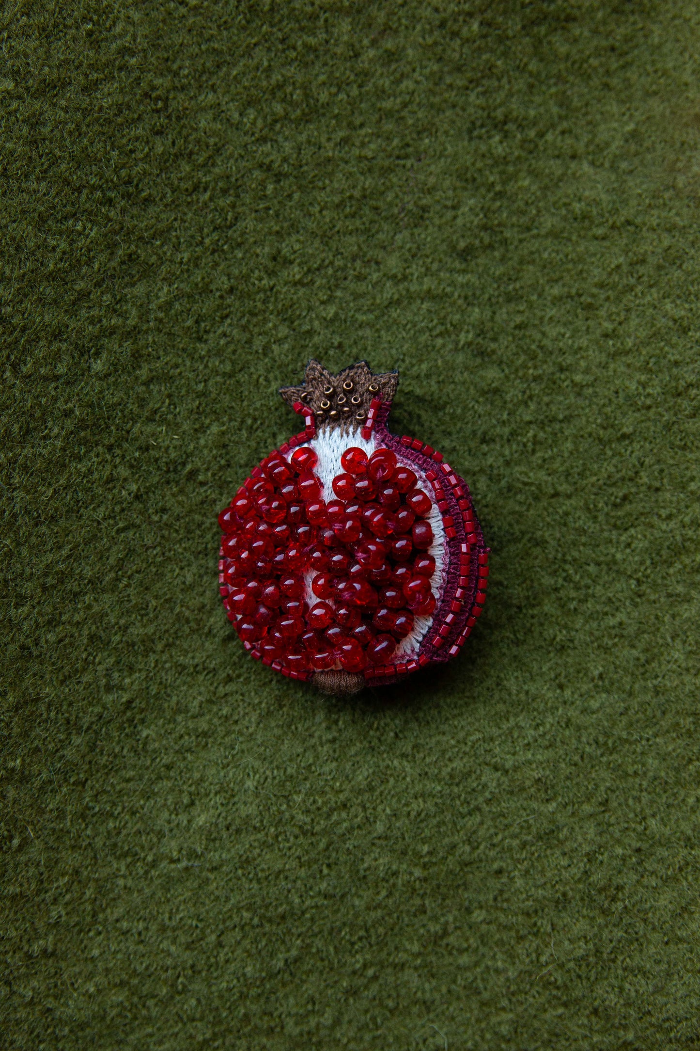 Pomegranate Brooch Pin Red