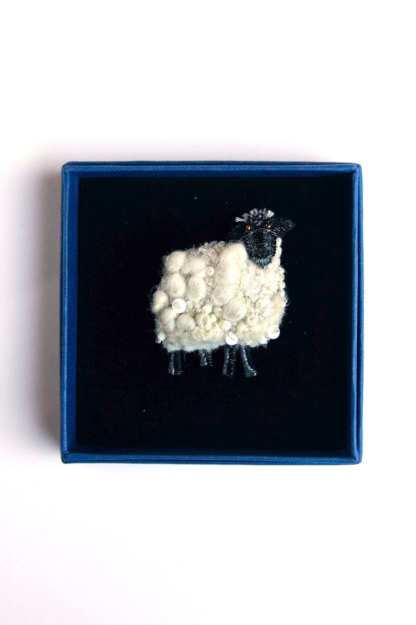 Sheep Brooch Pin Ivory Plain