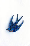 Singing Swallow Brooch Pin Blue