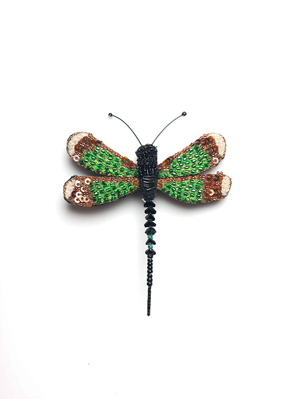 Banded Demoiselle Brooch Greenmulti