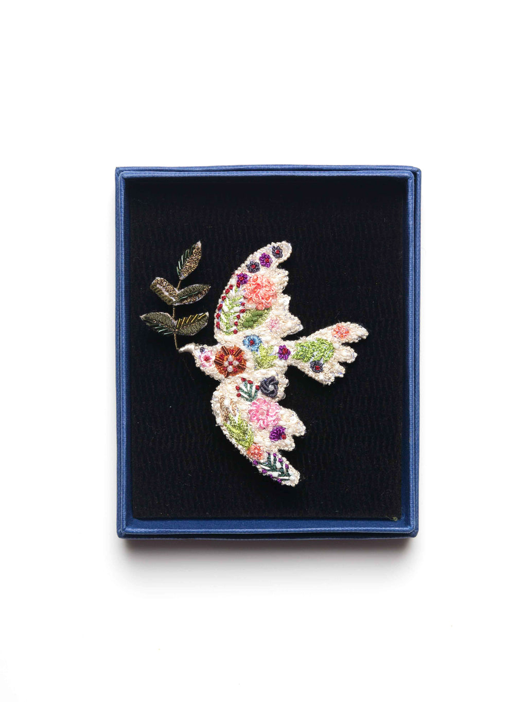 Peace Bird Brooch White