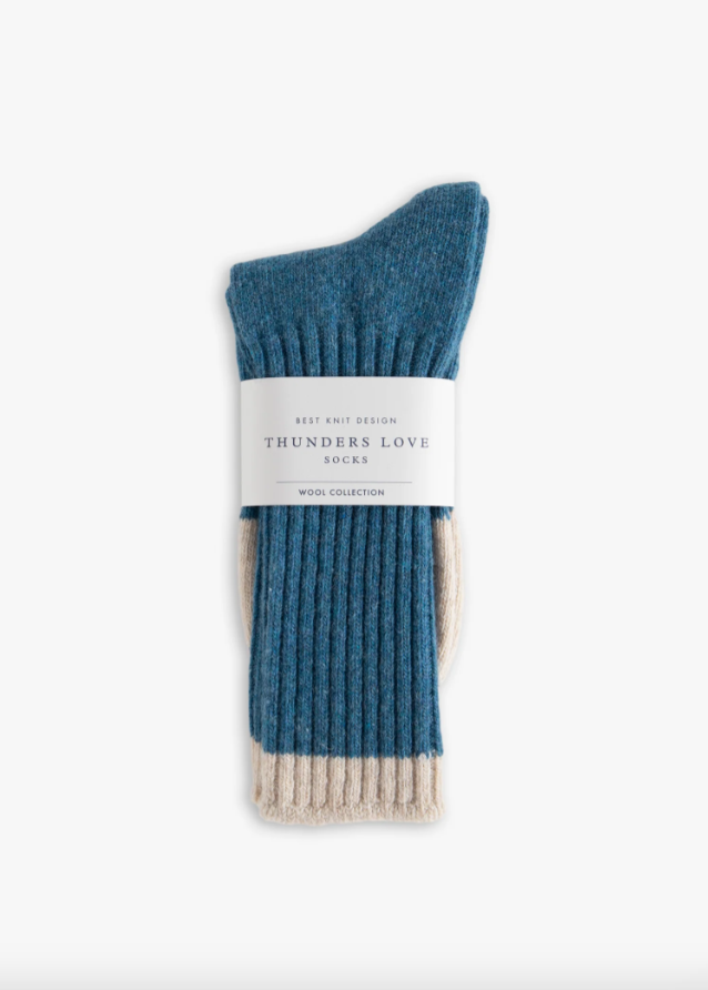 Thunders Love Wool Collection Indigo Blue Socks