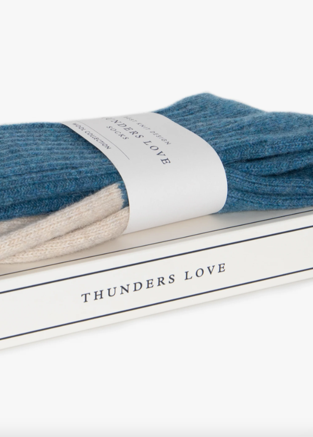 Thunders Love Wool Collection Indigo Blue Socks