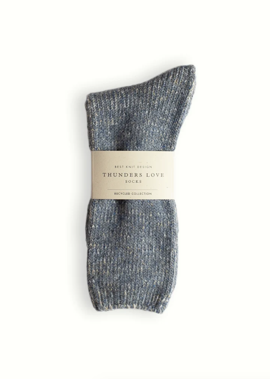 Thunders Love Wool Collection Recycled Blue Socks